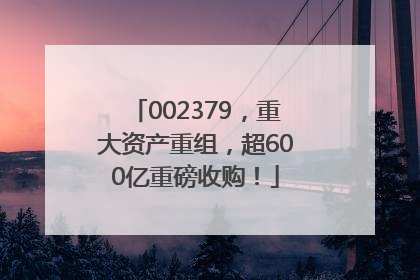 002379，重大资产重组，超600亿重磅收购！