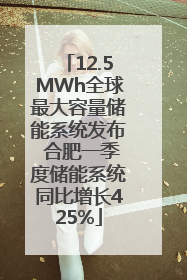 12.5MWh全球最大容量储能系统发布 合肥一季度储能系统同比增长425%