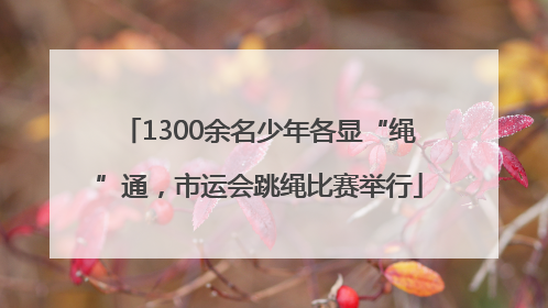 1300余名少年各显“绳”通，市运会跳绳比赛举行