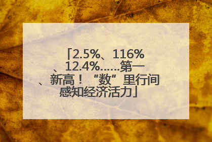 2.5%、116%、12.4%……第一、新高！“数”里行间感知经济活力