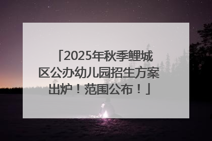 2025年秋季鲤城区公办幼儿园招生方案出炉！范围公布！