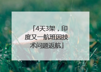 4天3架，印度又一航班因技术问题返航