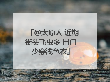 @太原人 近期街头飞虫多 出门少穿浅色衣