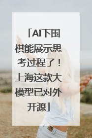 AI下围棋能展示思考过程了！上海这款大模型已对外开源